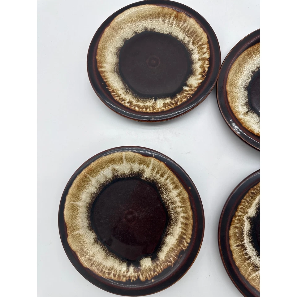 Juego de 4 platos de postre de ensalada de pan por goteo marrón gourmet Pfaltzgraff de colección Foto 3 de 4