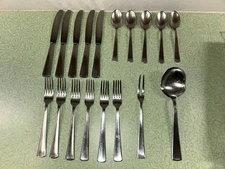 Vintage WMF Cromargan Fraser Germany 18 Pieces Forks, Teaspoons, serving spoon,
