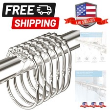 12PCS Wide Shower Curtain Hooks Rings, Rust Proof Stainless Steel, Heavy Duty...