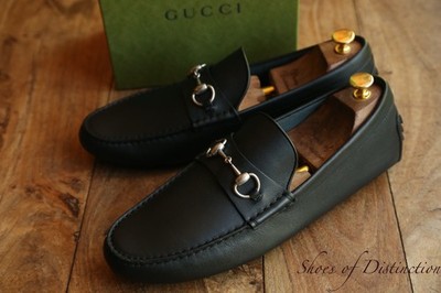 Gucci Schwarz Leder Silber Bit Halbschuhe Fahrschuhe Herren UK 11,5 US 12 EU 45