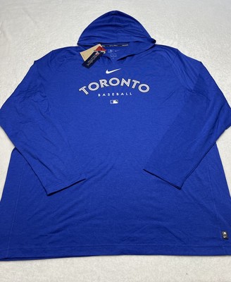 Toronto Blue Jays Nike Dri Fit Authentic MLB Long Sleeve Hooded Shirt 2XL