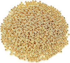 1200Pcs 4mm Smooth Round Beads Gold Spacer Loose Ball for 4mm,