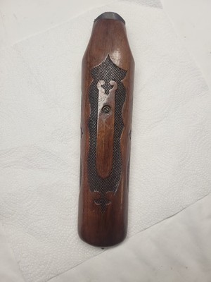 FANCY Double Barrel Checkard Shotgun Forend Unknown Make NICE COND 