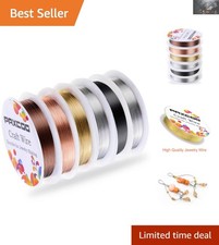 6 Pack Jewelry Beading Wire - Multicolor, 24 Gauge Copper Perfection