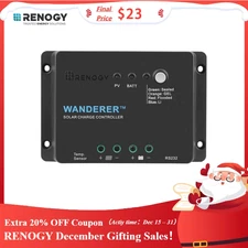 Renogy Wanderer Li 30A 12V PWM Negative Ground Solar Charge Controller Lithium
