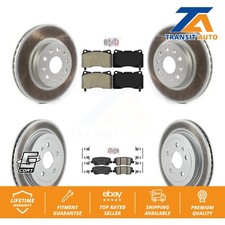 Front Semi-Metallic Rear Ceramic Pad Coat Disc Brake Rotors Kit For Cadillac CTS