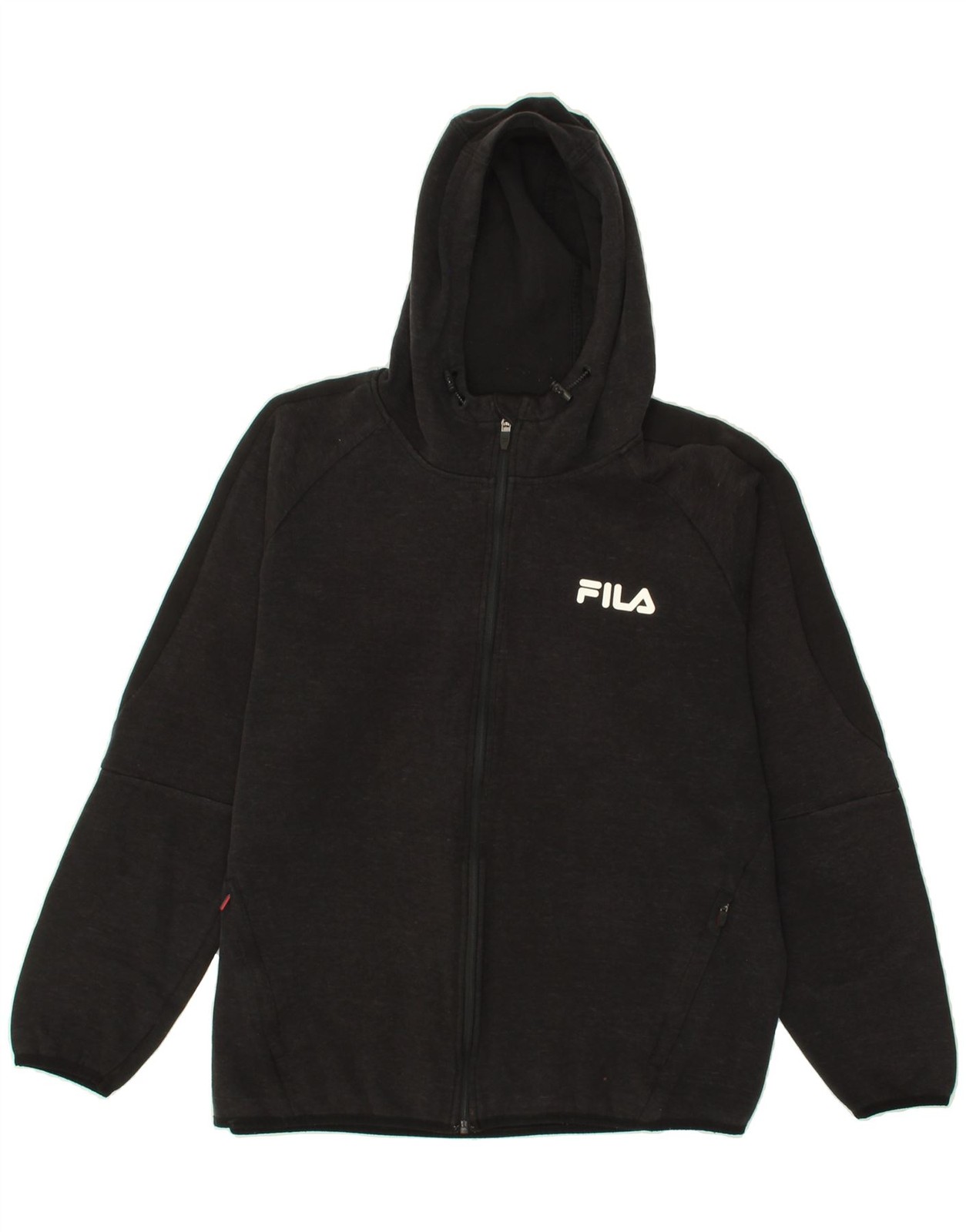 FILA maglione uomo con cappuccio e zip grande nero cotone DX03