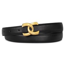 's Leather Belts for Jeans,Dresses,Pants,Coats-Fashion Waist Belt with Gold B...