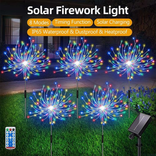 4/6PCS Fireworks LED Fairy String Lights Starburst Solar Xmas Garden Night Lamp - Picture 6 of 20