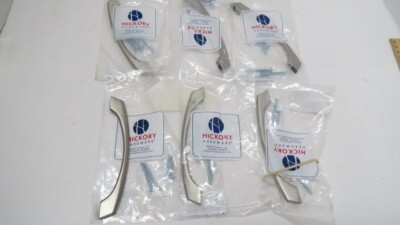 Six - 128 mm Satin Nickel Pulls by Hickory hardware P3371-SS