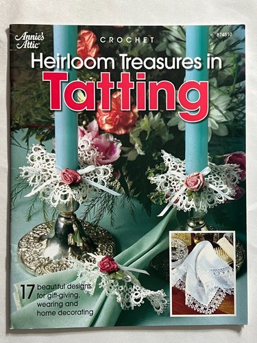 Crochet Tatting Pattern Book Xmas Ornaments Doily Edgings 17 Projects OOP RARE - 第 1/2 張圖片
