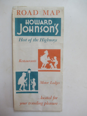 Vintage Howard Johnson's Restaurant Motor Lodge Road Map Central & Eastern US