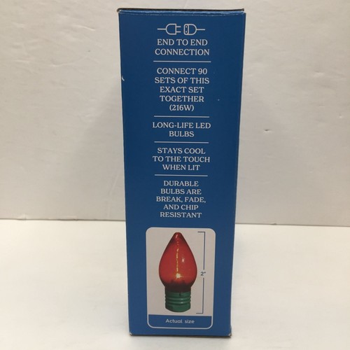 Holiday Time 25 Multicolor Super Bright C7 LED Christmas Lights 14ft Set 2 Decor - Picture 3 of 6