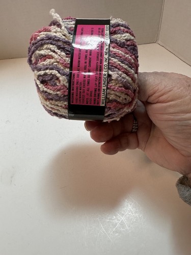 Unger SWING Yarn #8193 LAVENDER WHITE PINK 100% Soft Cotton Boucle 50 Grams - Picture 4 of 4