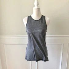 Ideology Black & Gray Stripe Active Tank Top Small
