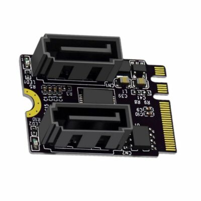 CY NGFF Key A+E PCI Express to SATA 3.0 Dual Ports Adapter Converter Card JMB582