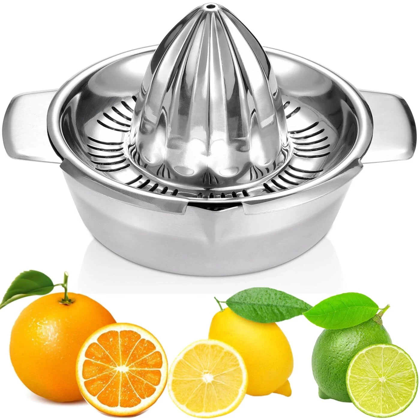 Citrus Lemon Orange Grapefruit Juicer Manual Squeezer 304 Stainless Steel Rob...