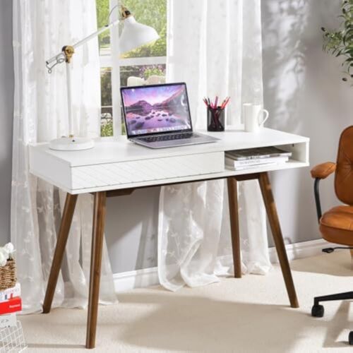Modern Simple Home Office Desk, Mid Century Modern Computer Writing Desk