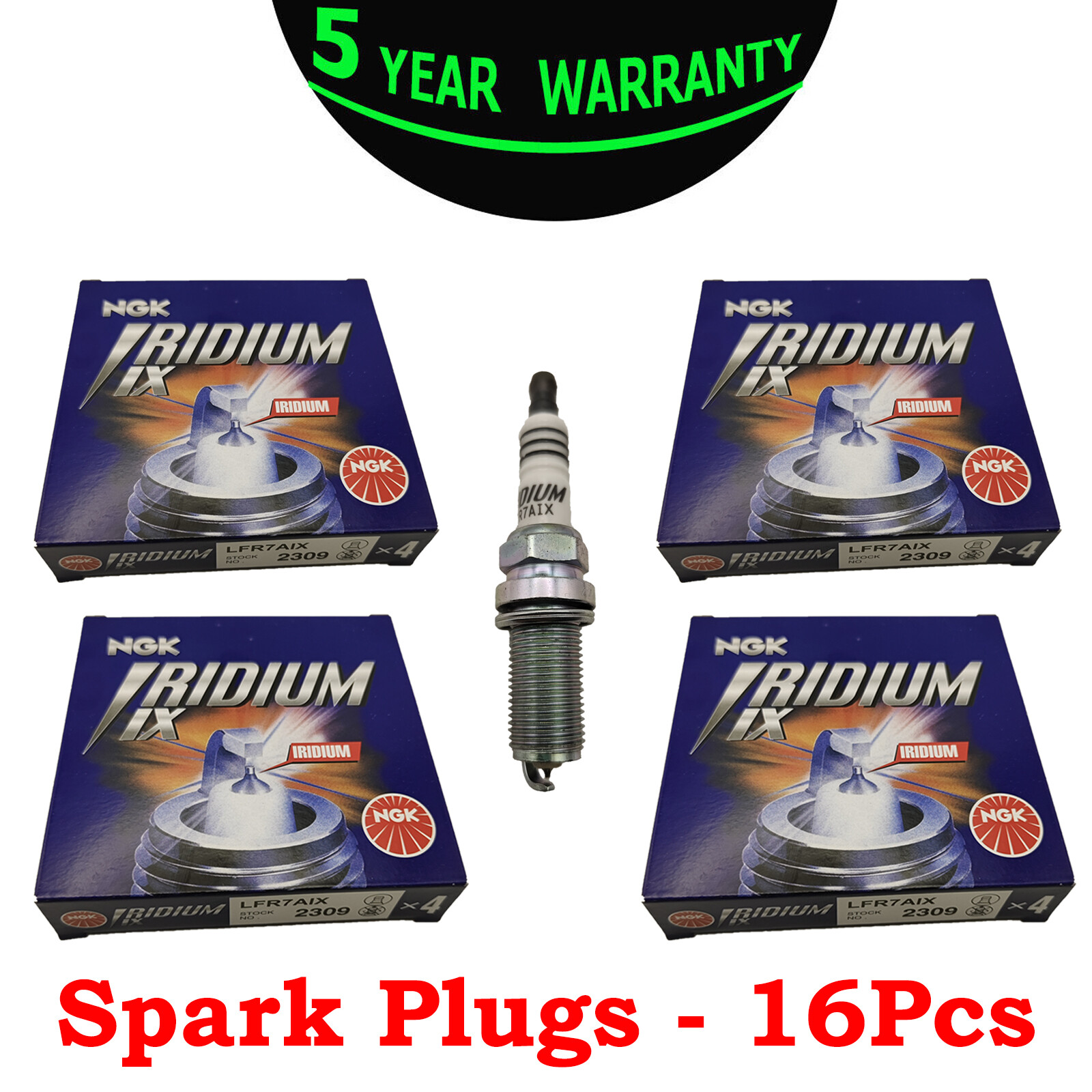 Fit NGK LFR7AIX 2309 NGK Iridium IX Spark Plugs set of 16 Upgrade