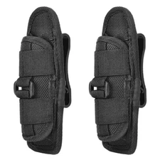 2Pc Tactical Flashlight Pouch Holster Rotatable Flashlight Holder Belt Clip Case