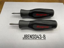 Snap-on Tools New Titanium 2pc Soft Grip Instinct Handle Stubby Screwdriver Set
