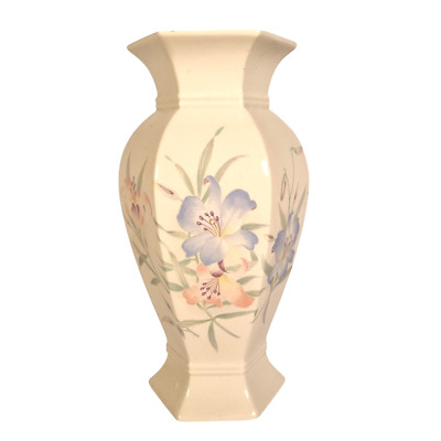 Royal Winton Vase Vintage weiß Keramik Floral Hexagon Vase