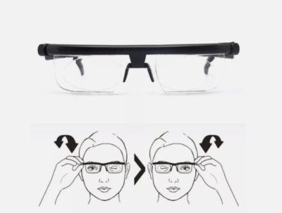 Dial Adjustable Glasses Variable Focus for Reading Distance Vision Eyeglasses*/