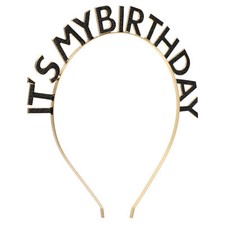 Classic Birthday Party Rainbow Birthday Headband for Women 7.09"x6.69" Black 1pc