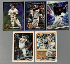5- 2024 Topps Giants Patrick Bailey Blue, 1989 Harrison Matos RC, Luciano, Yaz