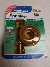 Nos Vintage Rain Jet Brass Sprinkler 51C Parkway & Strips 5' X 40' Carded