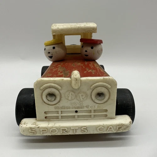Vintage Fisher Price Toys Red Sports Car #674 - Preowned