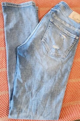 BKE Jeans Stella Slim Fit Low Rise 25x28 Crop Straight Leg Med Wash Womans Ankle