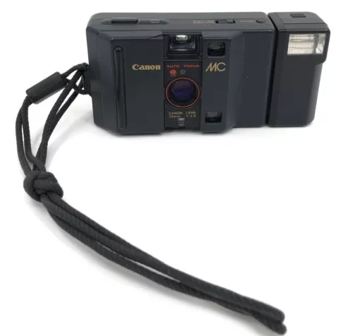 Canon MC With MC-S Flash Unit - 35mm Point & Shoot Film Camera *Sold As Is Parts