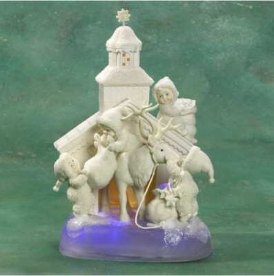Figurine Snowbabies Department 56 Frosty Frolic Star Of Wonder - Crèche De Noël En Porcelaine Peinte à La Main