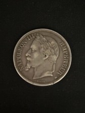 1868 Napoleon III 5 Francs 900. Silver France