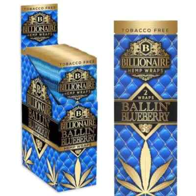 Billionaire Wraps - Ballin Blueberry for Rolling (Box of 25 Pouches)