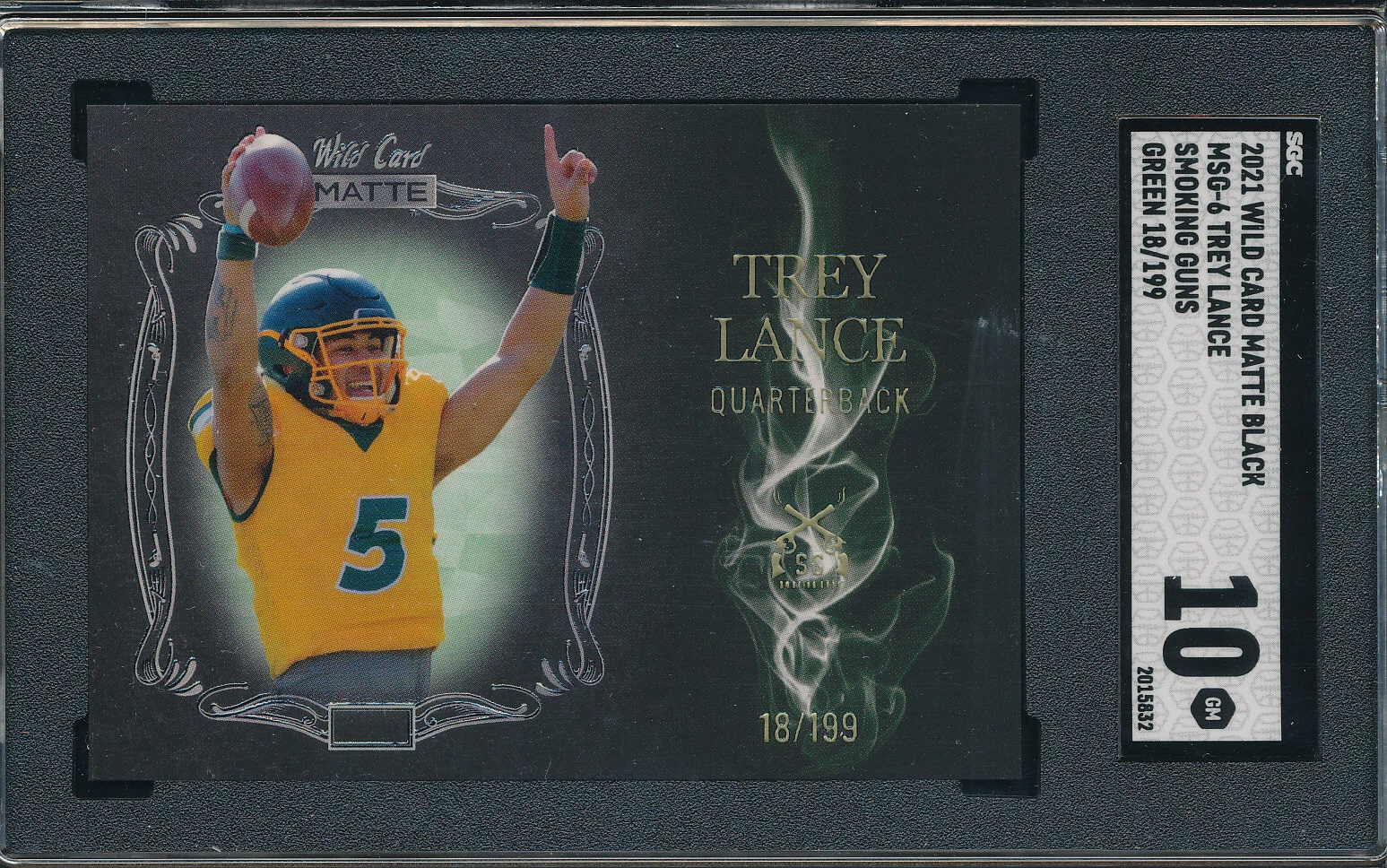 Trey Lance Wild Card Matte Red Smoking Guns #MSG6 Green