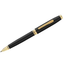 Cross Coventry Ballpoint Pen, Black Lacquer & Gold Tone, New in Box