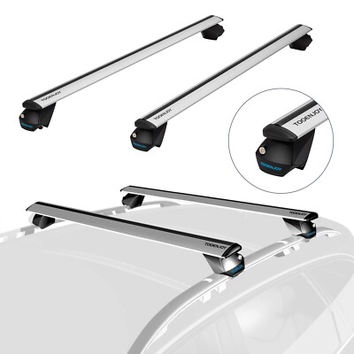 TOOENJOY 47''Pro Roof Rack Cross Bars Rail Luggage Carrier Silver-USED