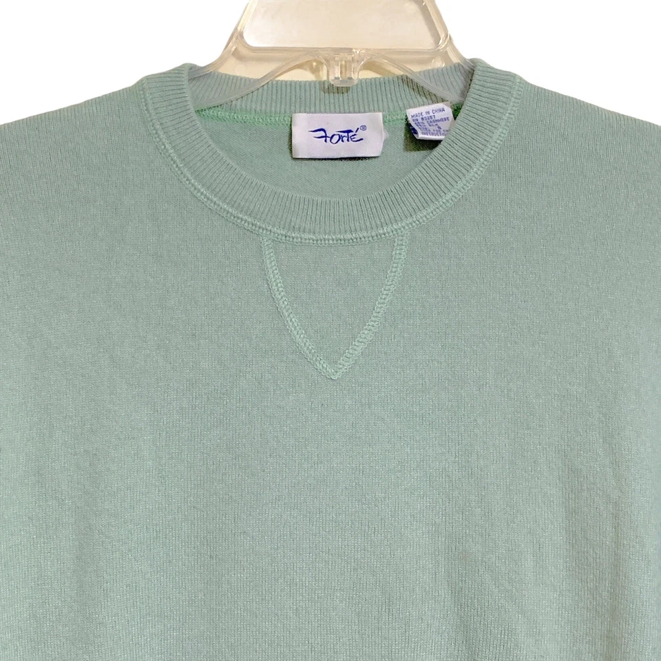 Suéter Forte Mezcla Cachemira Seda Talla Pequeña Verde Sudadera Estilo Manga Larga Foto 2 de 4