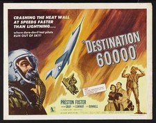 DESTINATION 60,000 Movie POSTER 22x28 Half Sheet Preston Foster Pat Conway Jeff