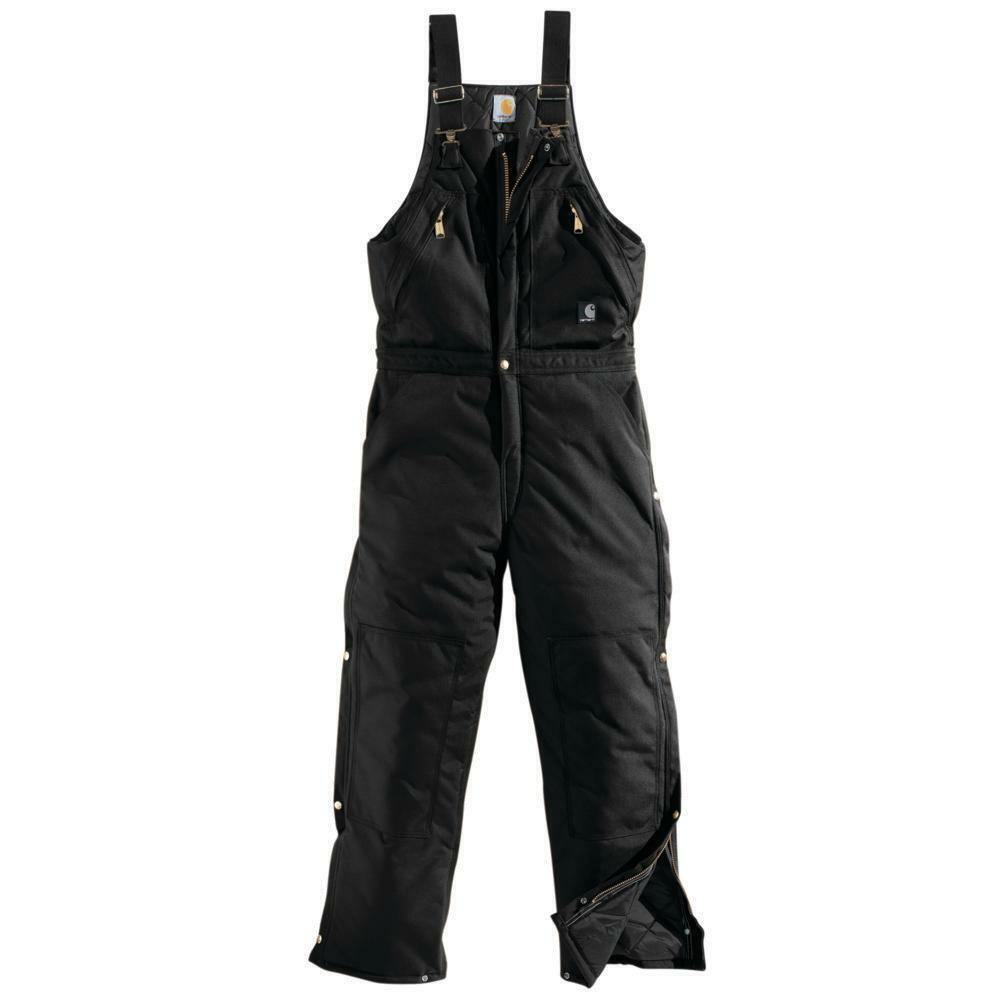 CARHARTT OVERALLS MENS 44x28 R33 Black Insulated Yukon Arctic Bibs Quilted  $134.99 - PicClick