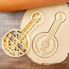 Banjo Guitar Music Art Instument Cookie Cutter Pastry Fondant Dough Biscuit