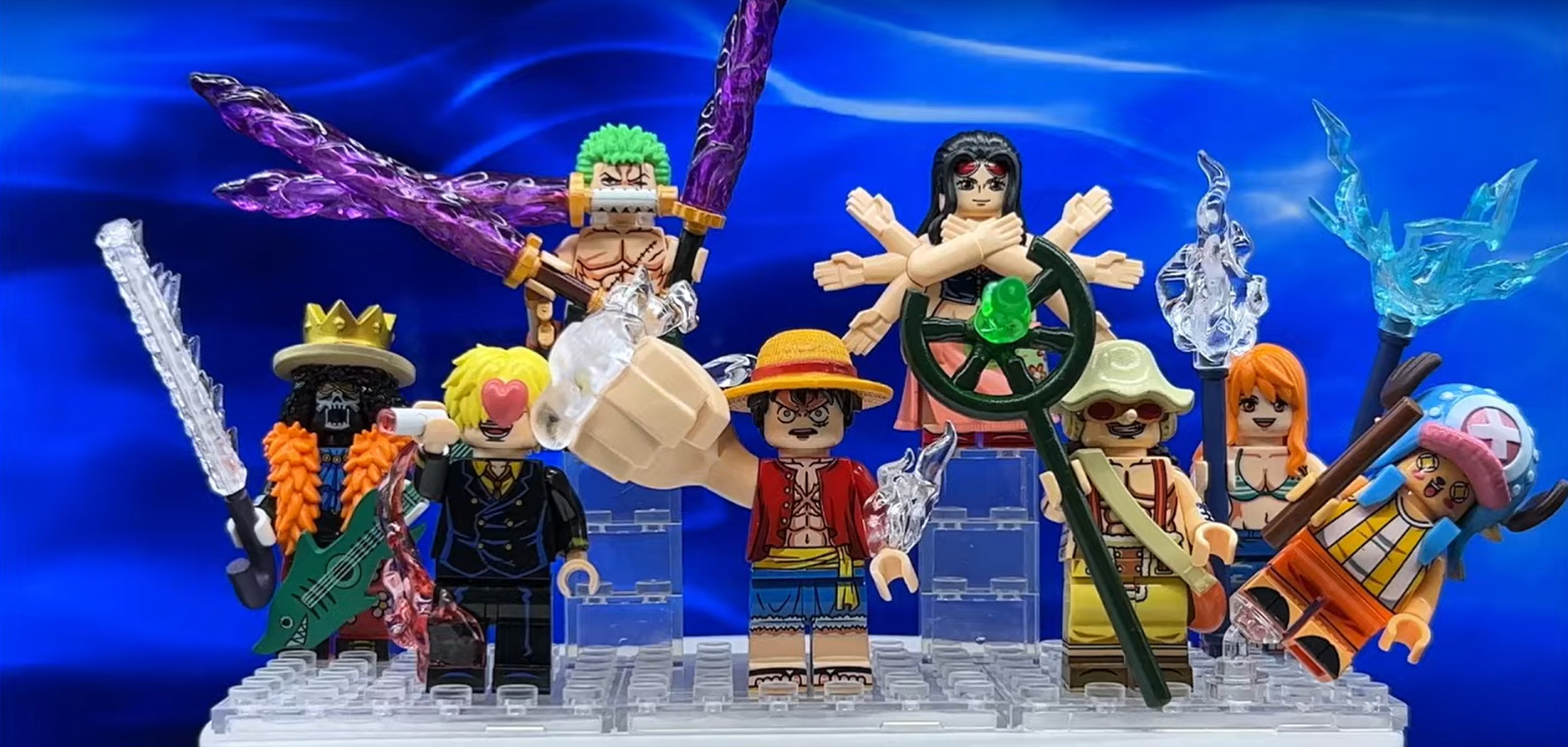Juego de 8 minifiguras One Piece bloques de terminales Custom MOC Luffy, Zoro y más