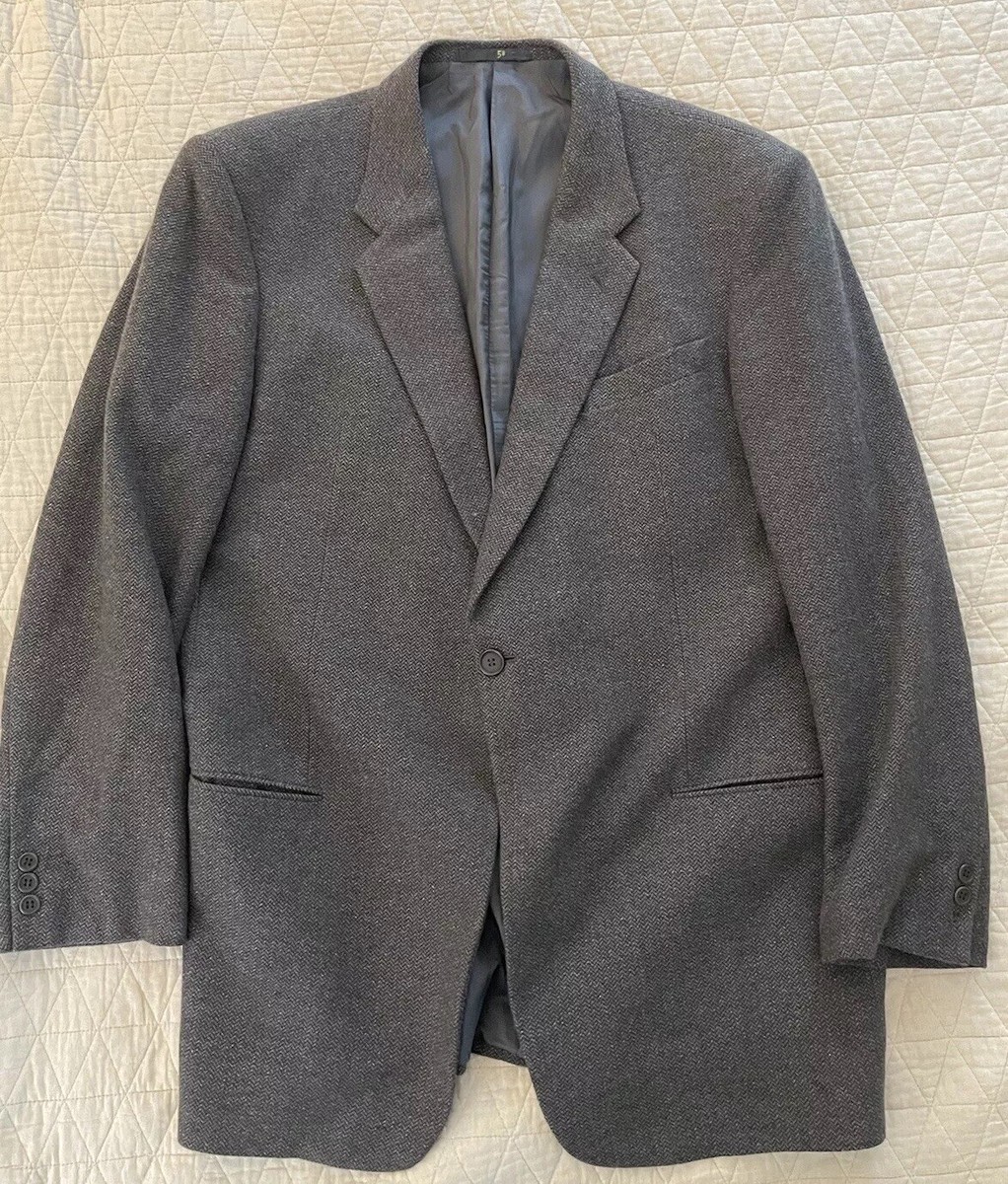 ARMANI COLLEZIONI Made in Italy Cashmere Herringbone Suit Jacket