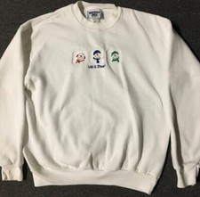 Vtg 90s Let It Snow Christmas Sweatshirt M Snowman Santa Claus Lee Sport 80s USA