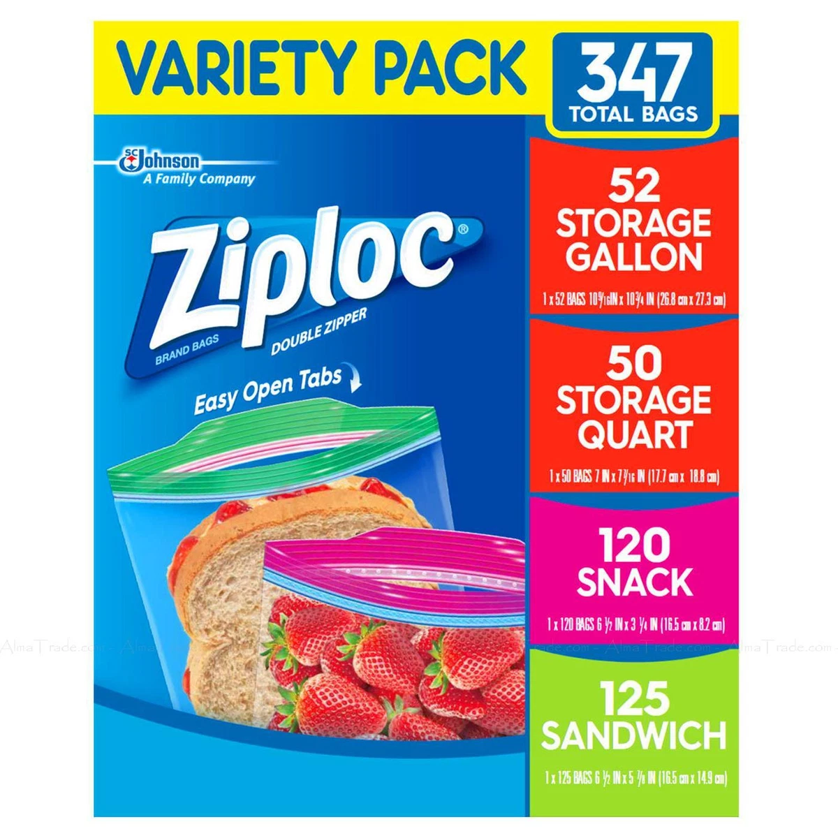 Ziploc Double Zipper Storage Bags