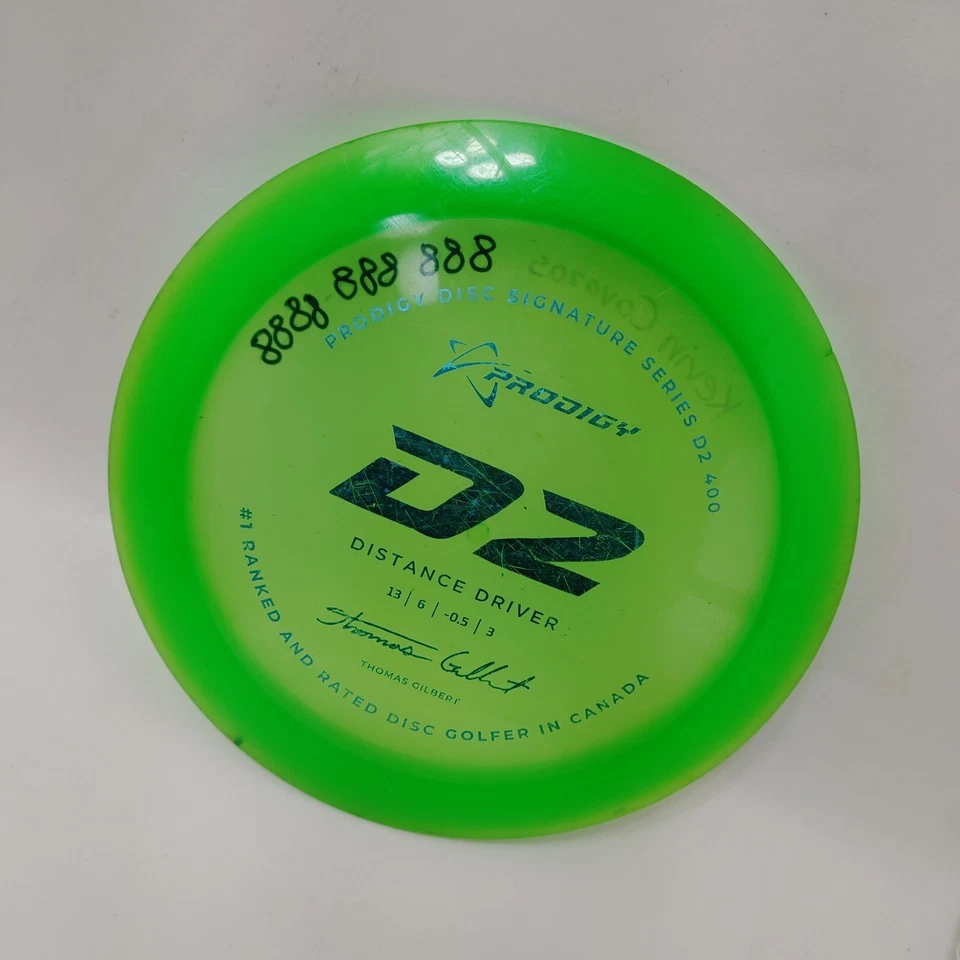 Used D2 | 400 | Yellow 175g (Thomas Gilbert) Distance Driver Disc Golf - Image 2 of 4