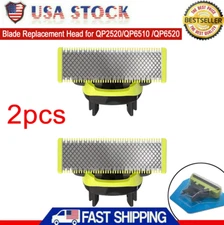 2pcs Blade Replacement Head fit OneBlade QP2520/QP6510 /QP6520 Norelco QP210/80