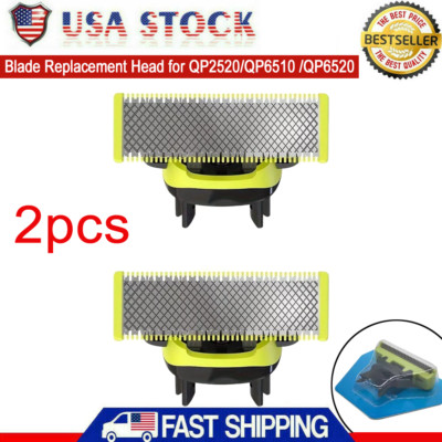 2pcs Blade Replacement Head fit OneBlade QP2520/QP6510 /QP6520 Norelco QP210/80